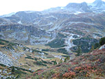 Blick hinunter zum Schotterbachboden