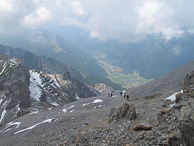 Blick zurück über den Aufstiegsweg