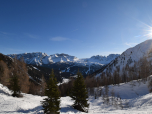Die Brenta Dolomiten im Osten sind während der gesamten Tour präsent 