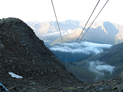 Blick zurück über den Aufstiegsweg