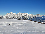 Die Mieminger Kette um den Grünstein, den Griesspitzen, dem Hochplattig, der Hochwand und der Hohen Munde