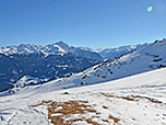 Blick zum Acherkogel, rechts lugen die Ötztaler Alpen hervor
