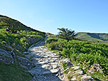 Teilweise ist der Weg gepflastert