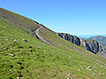 Eindrucksvoll schraubt sich das Gleis durch die Flanke des Snowdon aufwärts
