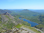 Blick auf den See Llyn Llydaw...