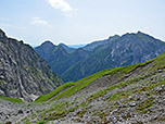 Noch ein Blick zurück Richtung Falzthurntal, rechts die Rappenspitze