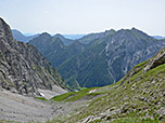 Blick über den bisherigen Aufstiegsweg