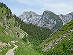 Blick zurück über den Aufstiegsweg