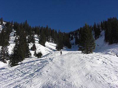 Durch diese Schneise bergauf