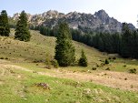Blick zurück zu den felsigen Gipfel