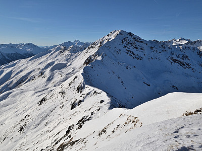 Der Blick in der Lasörlinggruppe zurück zum Gritzer Riegel