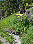 Hier zweigt der Weg zum Klettersteigeinstieg ab
