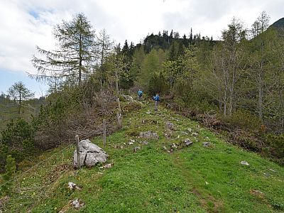 Wir halten uns links und steigen nach Südosten weiter auf