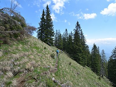 ... führt ein Stück unter dem Grat nach Osten