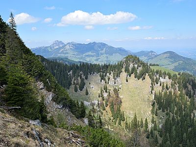 Noch einmal können wir den Blick zum Wendelstein genießen