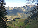 Blick hinunter zur Haushamer Alm