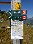 Wegweiser am Ausgangspunkt