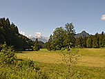 ...erblicken wir die Peterer Alm und das Kaisergebirge
