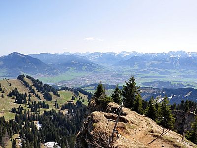 Blick über das Ende der Leiter nach Sonthofen