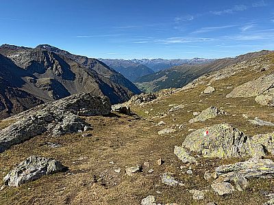 Mit Blick auf die Bernina...
