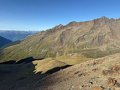 Blick hinunter zur Oberetteshütte