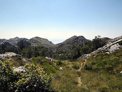 ... bis wir durch die hüglige Landschaft wieder auf diesen ...