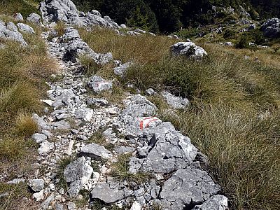halten wir uns wenig später an einem recht unscheinbar wirkenden Abzweig rechts...