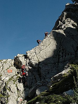 Einstieg Klettersteig Tajakante