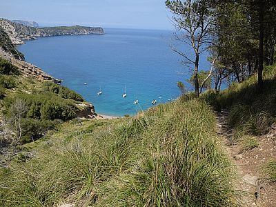 Meist besuchen auch ein paar Boote die Bucht