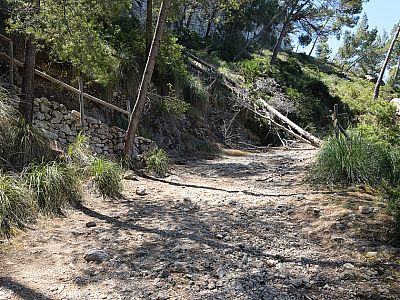 Links zweigt der Weg zum 
Penya Roja ab
