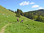 Wir wandern leicht bergab