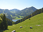 Blick über den Spitzingsee zur Brecherspitz