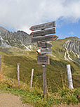 Wegweiser an der Ochsenscharte