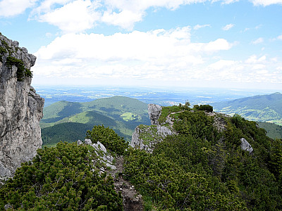 Der Blick zurück auf unseren luftigen Aufstiegsweg