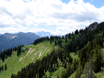 Im Süden zeigt sich am Horizont die Zugspitze