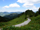 Auf dem Wirtschaftsweg steigen wir ab