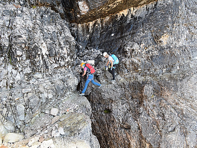 ... die Stelle, die einen mutigen Spreizschritt erfordert.