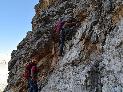 Meist findet man problemlos im B-Gelände Halt, ...