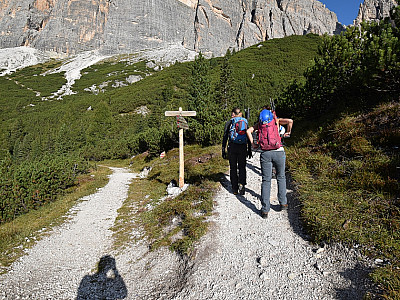 ... steigen wir nach rechts durch die Latschen ...