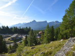 Der Ausblick zurück zum Rifugio Angelo Dibona