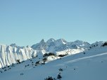 Markant am Horizont: Trettachspitze, Mädelegabel und Hochfrottspitze
