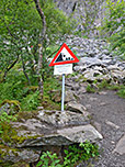 Vorsicht vor Steinschlag