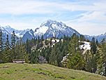 Blick über das Hirscheck und den Hirschkaser zum Hochkalter