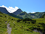 Am Imster Grubigjöchl blicken wir zum Falschkogel