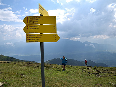 Der Wegweiser am Grat
