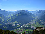 Blick hinunter ins Pitztal und Inntal