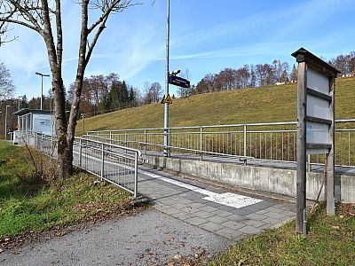 Wir starten unsere Tour am Bahnhof Geitau