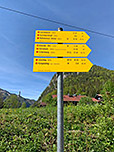 Wegweiser am Ausgangspunkt