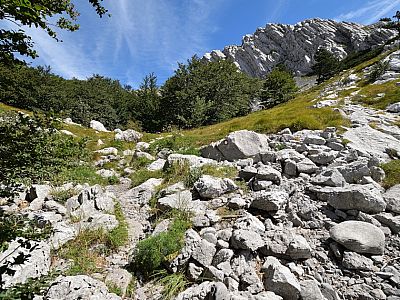 ... marschieren wir auf einen kleinen Sattel zu.