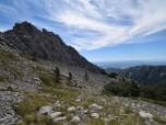 Der Ausblick zurück auf den Aufstiegsweg...